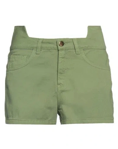 Jijil Woman Shorts & Bermuda Shorts Military Green Size 27 Cotton