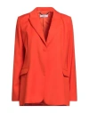 Jijil Woman Suit Jacket Orange Size 4 Polyester, Viscose, Elastane In Orange