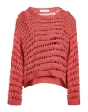 Jijil Woman Sweater Brick Size 6 Linen, Viscose In Red