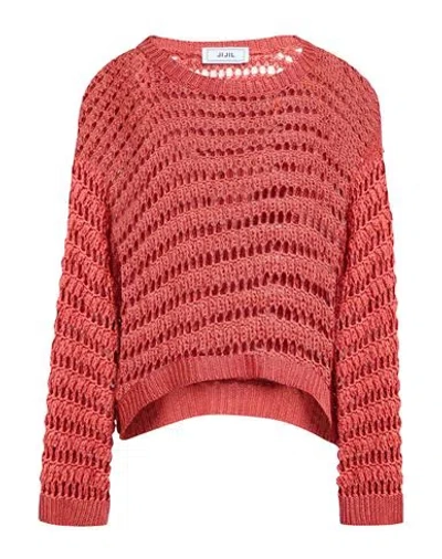 Jijil Woman Sweater Brick Size 6 Linen, Viscose In Red