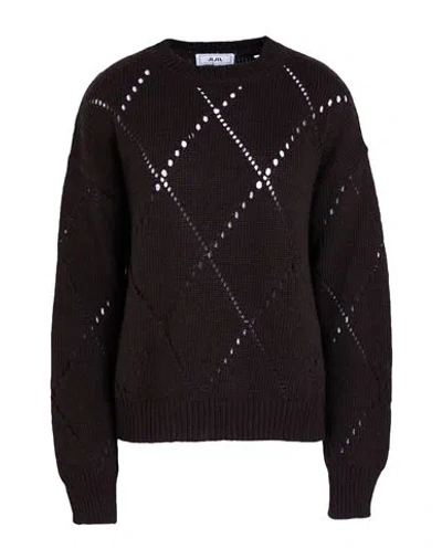 Jijil Woman Sweater Dark Brown Size 4 Wool, Acrylic, Alpaca Wool