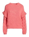 Jijil Woman Sweater Salmon Pink Size 8 Cotton, Acrylic In Pink