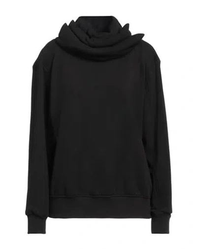 Jijil Woman Sweatshirt Black Size 2 Cotton, Polyester