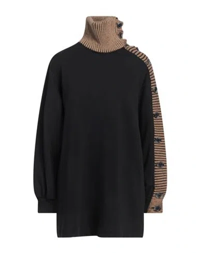 Jijil Woman Sweatshirt Black Size 2 Cotton, Polyester