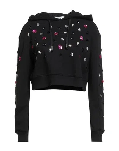 Jijil Woman Sweatshirt Black Size 4 Cotton, Polyester