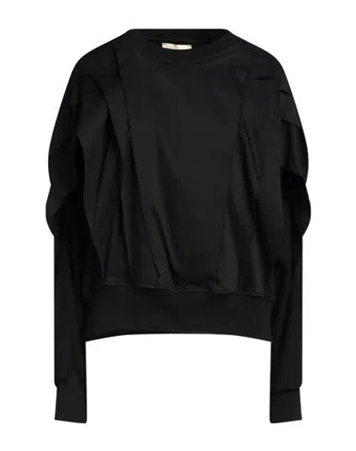 Jijil Woman Sweatshirt Black Size 6 Cotton, Polyamide, Elastane, Polyester