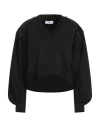 Jijil Woman Sweatshirt Black Size 6 Cotton, Polyester