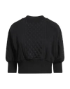 JIJIL JIJIL WOMAN SWEATSHIRT BLACK SIZE 8 COTTON, POLYESTER