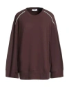 Jijil Woman Sweatshirt Brown Size 8 Cotton, Elastane In Brown