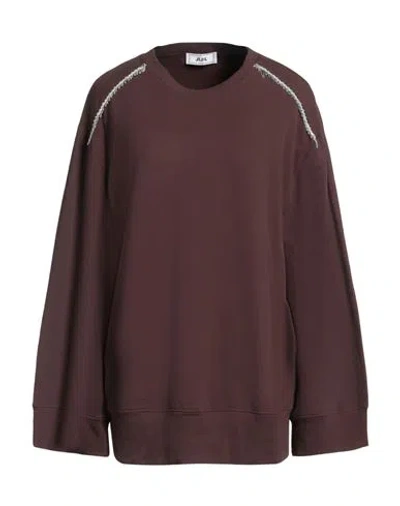 Jijil Woman Sweatshirt Brown Size 8 Cotton, Elastane