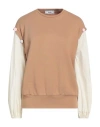 Jijil Woman Sweatshirt Camel Size 4 Cotton, Polyester, Polyamide, Elastane