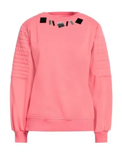 Jijil Woman Sweatshirt Coral Size 4 Cotton, Polyester