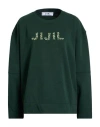 Jijil Woman Sweatshirt Dark Green Size 8 Cotton, Polyester In Green