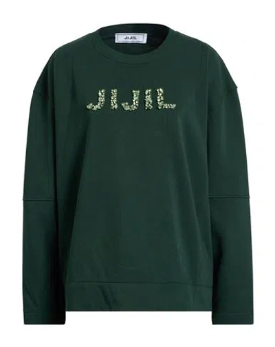 Jijil Woman Sweatshirt Dark Green Size 8 Cotton, Polyester