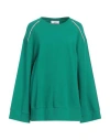Jijil Woman Sweatshirt Emerald Green Size 10 Cotton, Elastane