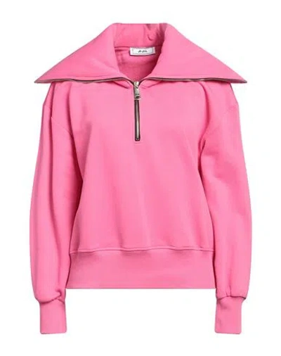 Jijil Woman Sweatshirt Fuchsia Size 6 Cotton, Polyester In Pink