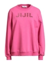 Jijil Woman Sweatshirt Fuchsia Size 6 Cotton, Polyester In Pink