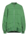Jijil Woman Sweatshirt Green Size 4 Cotton, Polyester