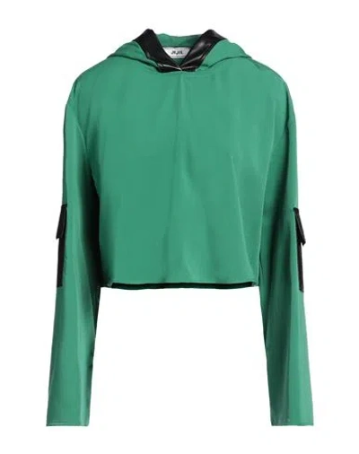 Jijil Woman Sweatshirt Green Size 6 Polyester, Viscose, Elastane, Polyurethane Coated