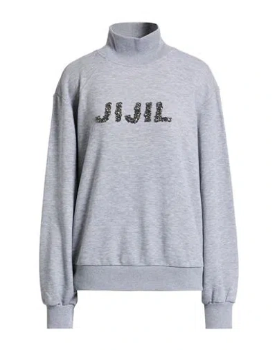 Jijil Woman Sweatshirt Grey Size 10 Cotton, Polyester In Gray