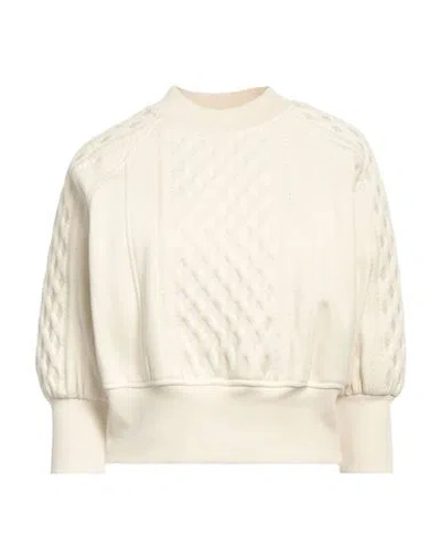Jijil Woman Sweatshirt Ivory Size 2 Cotton, Polyester In White