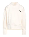 Jijil Woman Sweatshirt Ivory Size 8 Polyester, Elastane In White