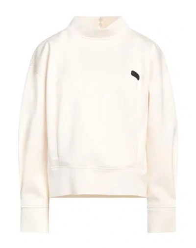 Jijil Woman Sweatshirt Ivory Size 8 Polyester, Elastane In White