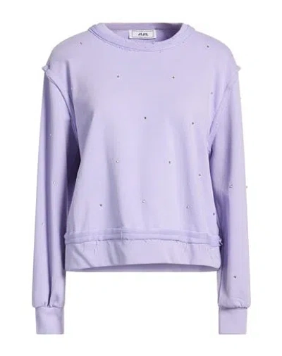 Jijil Woman Sweatshirt Lilac Size 4 Cotton, Polyester In Purple