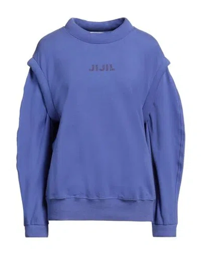 Jijil Woman Sweatshirt Lilac Size 8 Cotton, Elastane In Blue