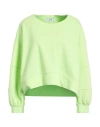 Jijil Woman Sweatshirt Lime Green Size 8 Cotton, Polyester