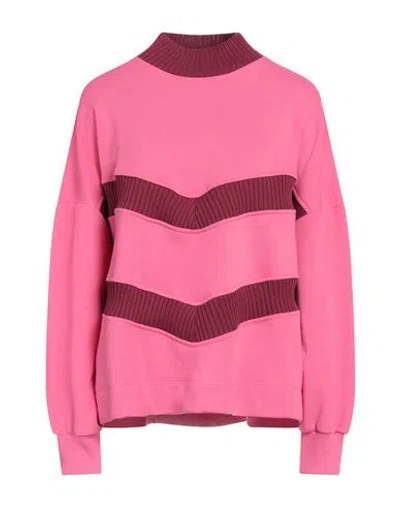 Jijil Woman Sweatshirt Pink Size 6 Cotton, Polyester