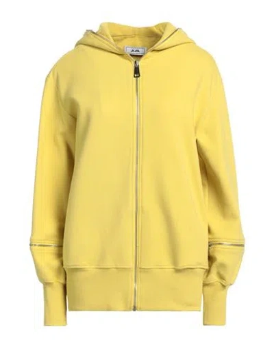 Jijil Woman Sweatshirt Yellow Size 4 Cotton, Polyester