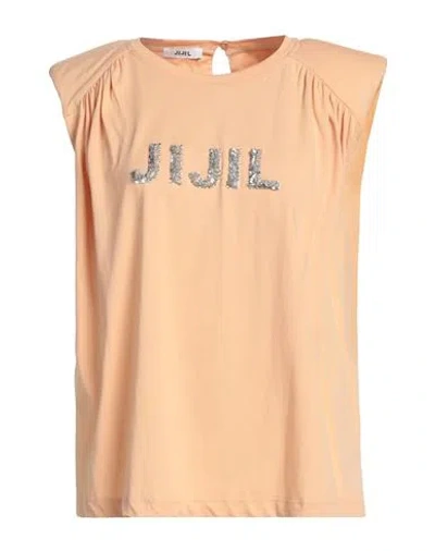 Jijil Woman T-shirt Beige Size 6 Cotton