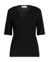 Jijil Woman T-shirt Black Size 4 Cotton In Black