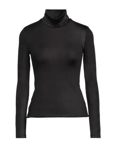 Jijil Woman T-shirt Black Size 2 Polyester, Elastane