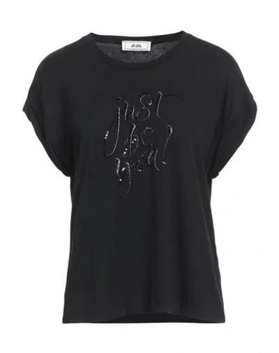 Jijil Woman T-shirt Black Size 8 Viscose, Elastane