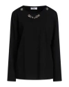 Jijil Woman T-shirt Black Size 8 Viscose, Polyamide, Elastane