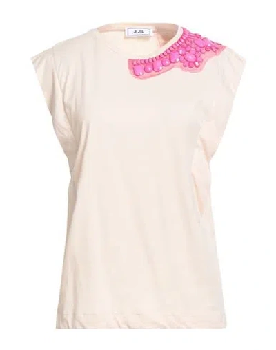 Jijil Woman T-shirt Blush Size 8 Cotton In White