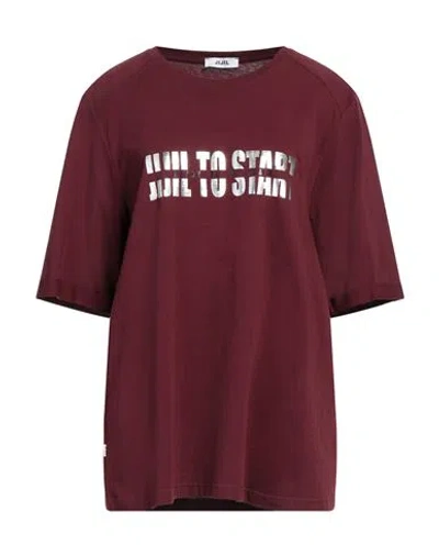 Jijil Woman T-shirt Burgundy Size 12 Cotton In Red