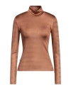 Jijil Woman T-shirt Camel Size 6 Polyester, Elastane In Beige