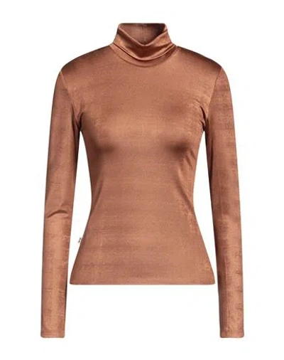 Jijil Woman T-shirt Camel Size 6 Polyester, Elastane In Beige