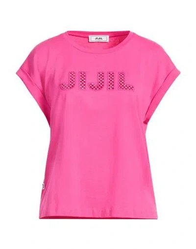 Jijil Woman T-shirt Fuchsia Size 4 Cotton In Pink