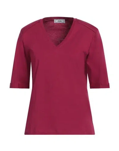 Jijil Woman T-shirt Garnet Size 6 Cotton In Red
