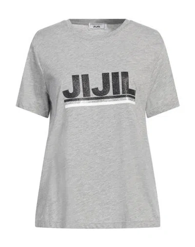 Jijil Woman T-shirt Light Grey Size 4 Cotton