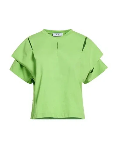 Jijil Woman T-shirt Lime Green Size 4 Cotton