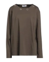 Jijil Woman T-shirt Military Green Size 8 Viscose, Polyamide, Elastane