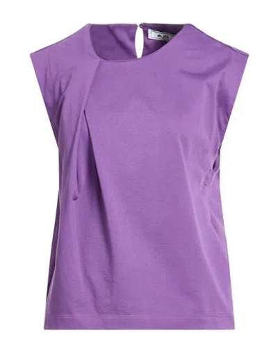 Jijil Woman T-shirt Purple Size 10 Cotton
