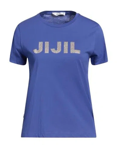 Jijil Woman T-shirt Purple Size 2 Cotton In Blue