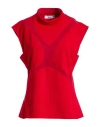 Jijil Woman T-shirt Red Size 8 Viscose, Polyester, Elastane In Red