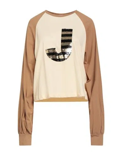 Jijil Woman T-shirt Sand Size 8 Cotton In Neutral